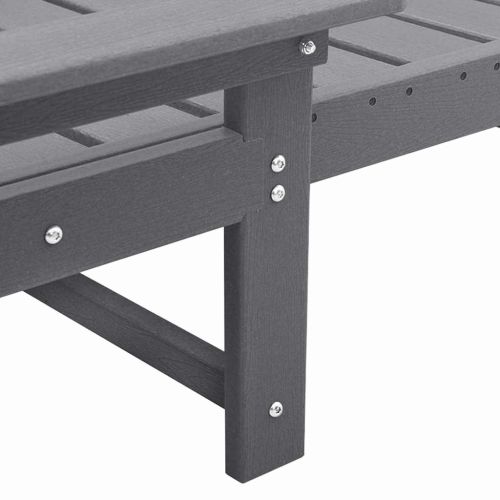 Шезлонг 3 pcs Светлосиво Полиетилен