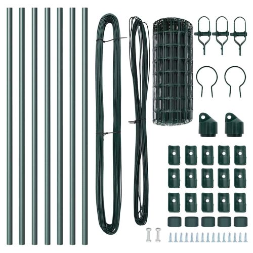 Ограда с пост Зелен 0,4 x 10 м Стомана и PVC