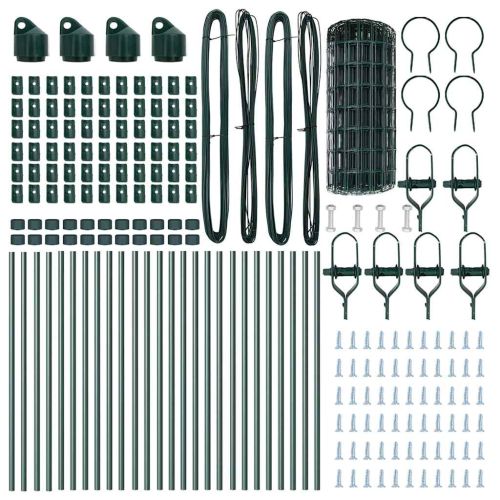 Ограда с пост Зелен 0,4 x 50 м Стомана и PVC