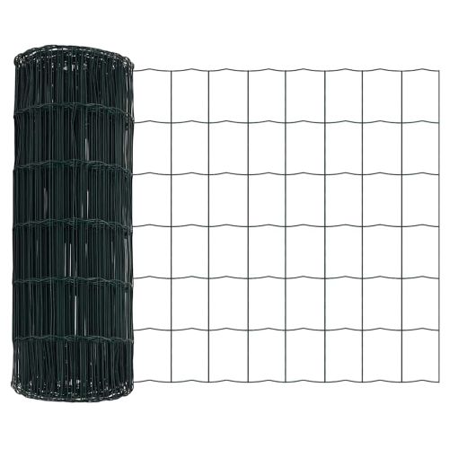 Ограда с пост Зелен 0,4 x 50 м Стомана и PVC