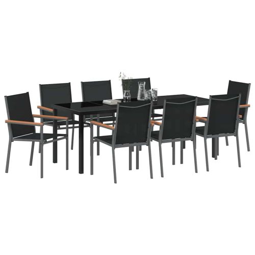 Комплект за хранене в градината 9 pcs Черно