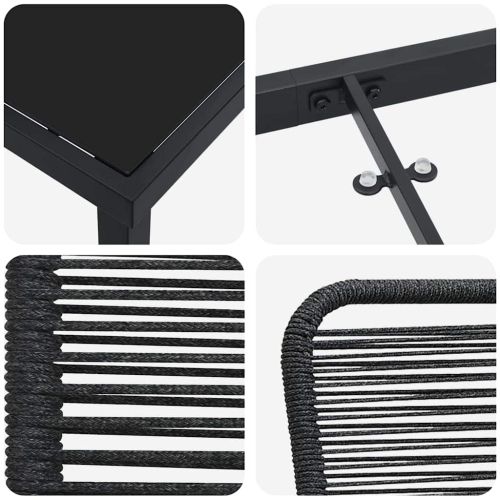 Комплект за хранене в градината 7 pcs Черно