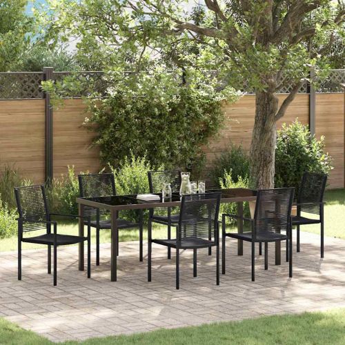 Комплект за хранене в градината 7 pcs Черно