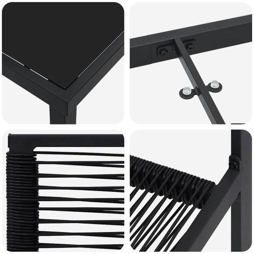 Комплект за хранене в градината 9 pcs Черно