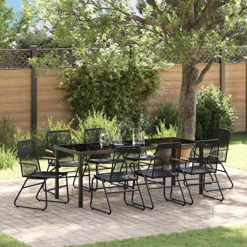 Комплект за хранене в градината 9 pcs Черно