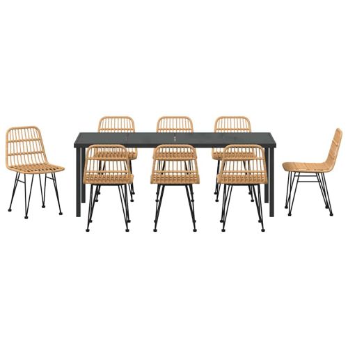 Комплект за хранене в градината 9 pcs Кафяво