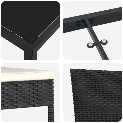 Комплект за хранене в градината 9 pcs Черно