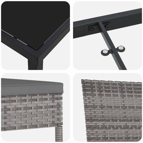 Комплект за хранене в градината 7 pcs Сив