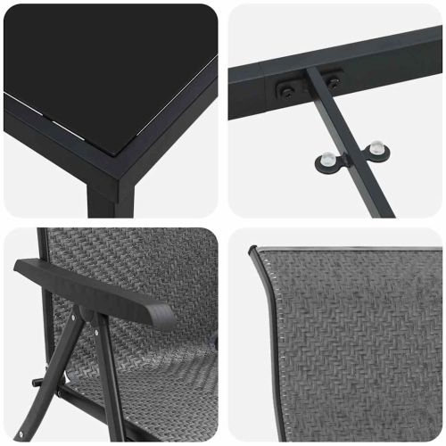 Комплект за хранене в градината 9 pcs Сив