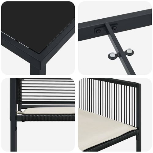 Комплект за хранене в градината 9 pcs Черно