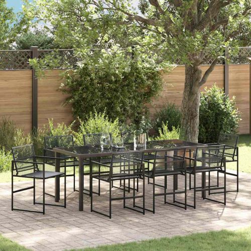 Комплект за хранене в градината 9 pcs Черно