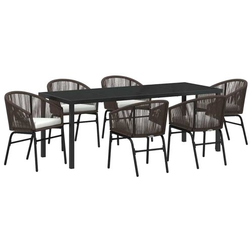 Комплект за хранене в градината 7 pcs Кафяво