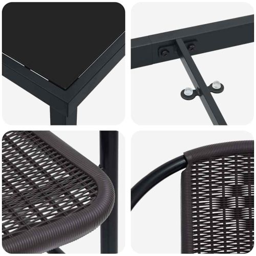 Комплект за хранене в градината 7 pcs Черно