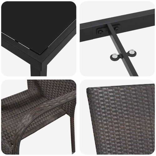 Комплект за хранене в градината 7 pcs Кафяво