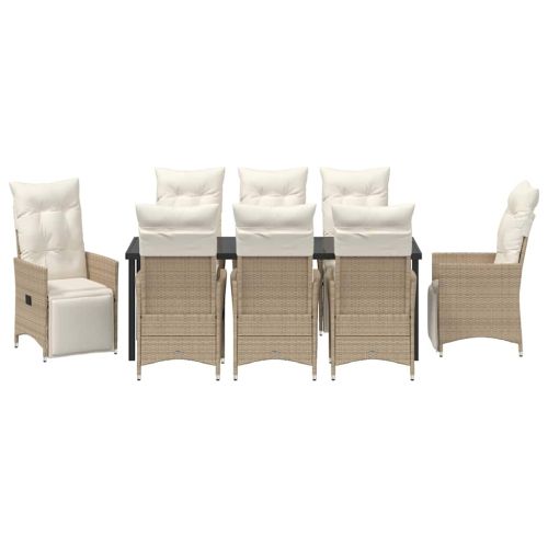 Комплект за хранене в градината 9 pcs Бежово полиратан