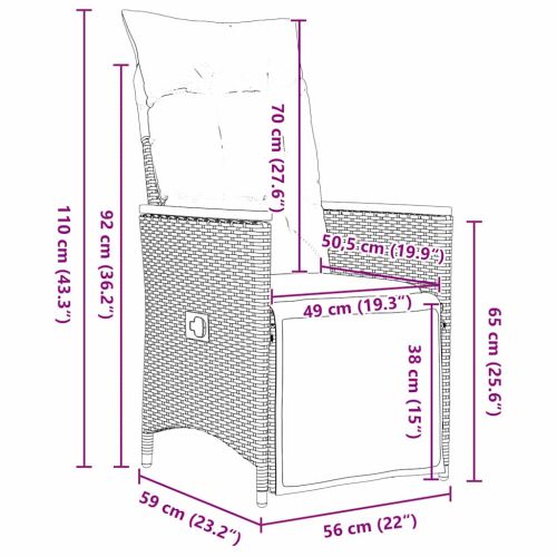 Комплект за хранене в градината 7 pcs Сив полиратан