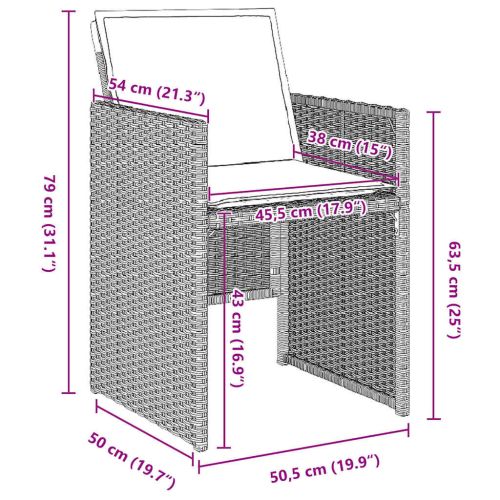 Комплект за хранене в градината 9 pcs Светлосиво полиратан
