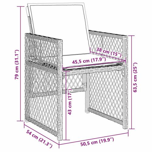 Комплект за хранене в градината 9 pcs Сив полиратан