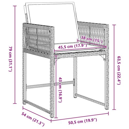 Комплект за хранене в градината 9 pcs Бежово полиратан