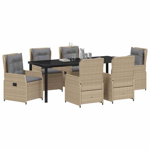 Комплект за хранене в градината 7 pcs Бежов и Светло Сив