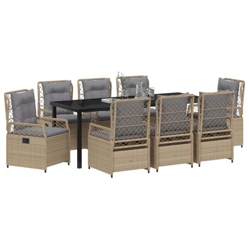 Комплект за хранене в градината 9 pcs Бежов и Светло Сив