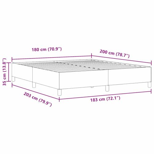 Легло с пружинирана основа Тъмен сив 180 x 200 cm