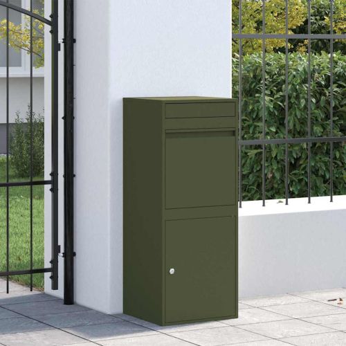 Пощенска кутия за пратки Маслиненозелено 41 x 38 x 103 см