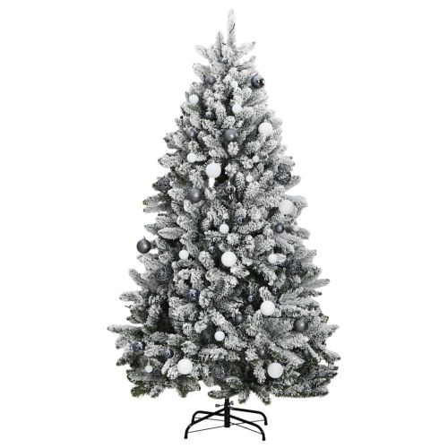 Изкуствена коледна елха с шарнири, 300 LED и топки, 180 см