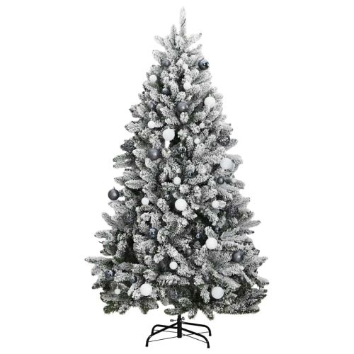 Изкуствена коледна елха с шарнири, 300 LED и топки, 240 см