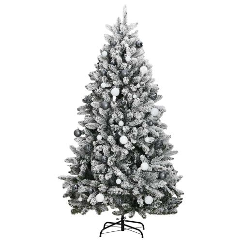 Изкуствена коледна елха с шарнири, 300 LED и топки, 270 см