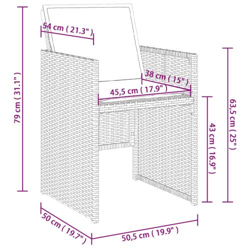 Градински комплект с възглавници 17 части полиратан сив