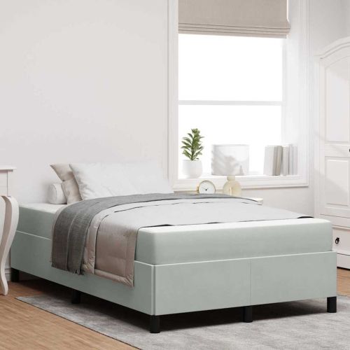 Рамка за легло с матрак Светлосиво 120 x 190 cm текстил