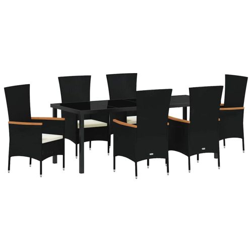 Комплект за хранене в градината с възглавница 7 pcs Черно