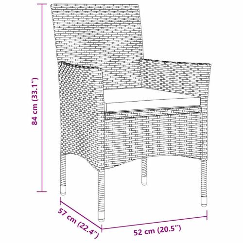 Комплект за хранене в градината 7 pcs Черно полиратан
