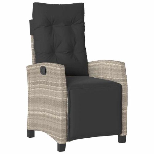 Комплект за хранене в градината 9 pcs Светлосиво полиратан