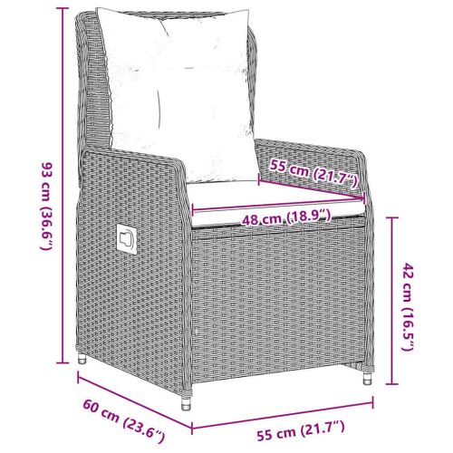 Комплект за хранене в градината 7 pcs Светлосиво полиратан