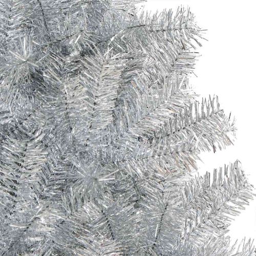 Коледно дърво с 150 LED светодиода Сребрист 120 cm PET