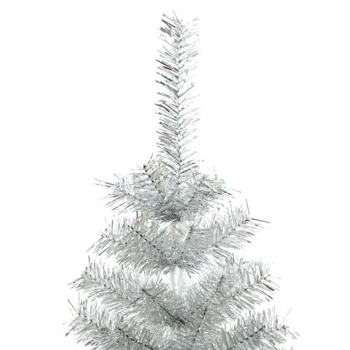 Коледно дърво с 150 LED светодиода Сребрист 120 cm PET