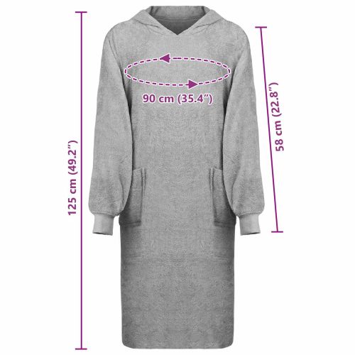 Одеяло с качулка KINN Сив XL Памук