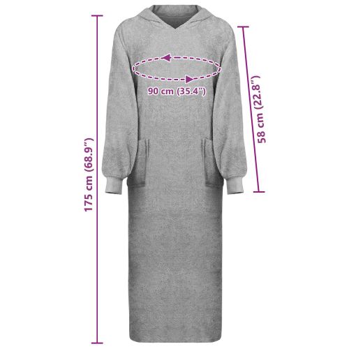 Одеяло с качулка KINN Сив XXL Памук