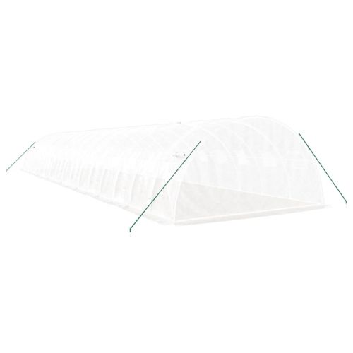 Оранжерия със стоманена рамка бяла 64 м² 16x4x2 м