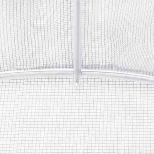 Оранжерия със стоманена рамка бяла 64 м² 16x4x2 м