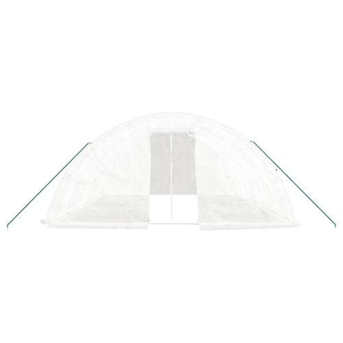 Оранжерия със стоманена рамка бяла 30 м² 6x5x2,3 м