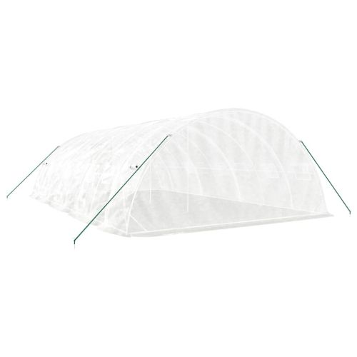 Оранжерия със стоманена рамка бяла 40 м² 8x5x2,3 м