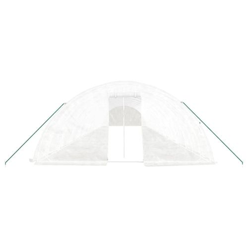Оранжерия със стоманена рамка бяла 110 м² 22x5x2,3 м
