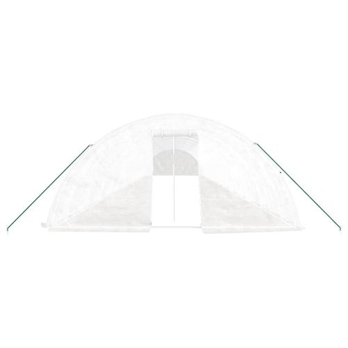 Оранжерия със стоманена рамка бяла 120 м² 24x5x2,3 м