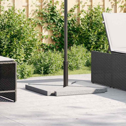 Тежести за стойка за чадър 4 бр сиви гранит триъгълни 14 кг