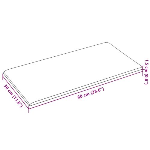 Стенно табло за легло 12 pcs Черен 60 x 30 cm текстил