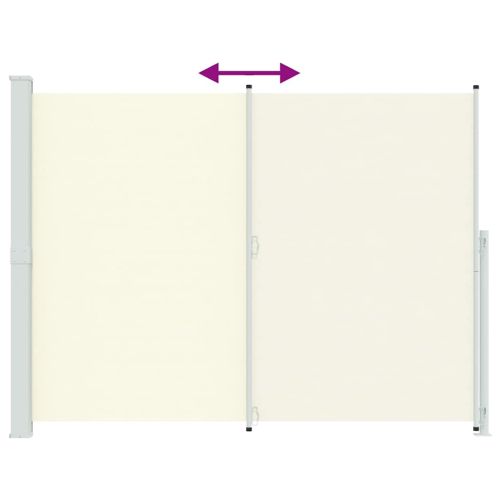 Прибираща се дворна странична тента, 220x300 см, кремава