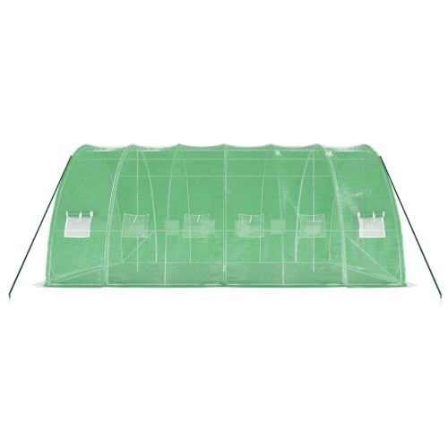 Оранжерия със стоманена рамка зелена 36 м² 6x6x2,85 м